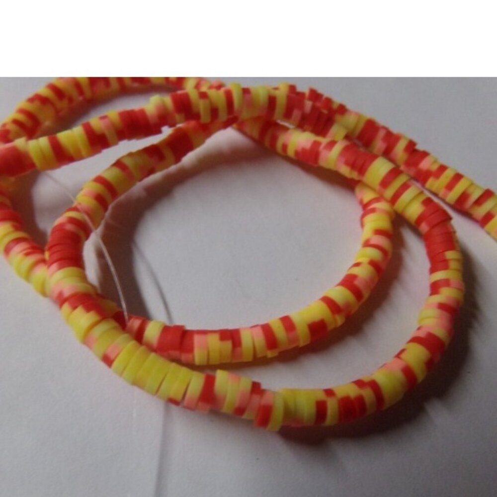 1 Strand Multicolor Dot Polymer Clay Beads